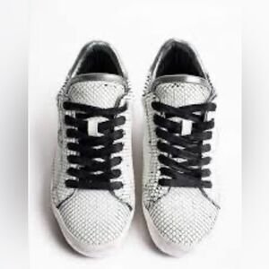Zadig & Voltaire Neo Keith womens sneakers white leather faux snakeskin 40/8.5-9